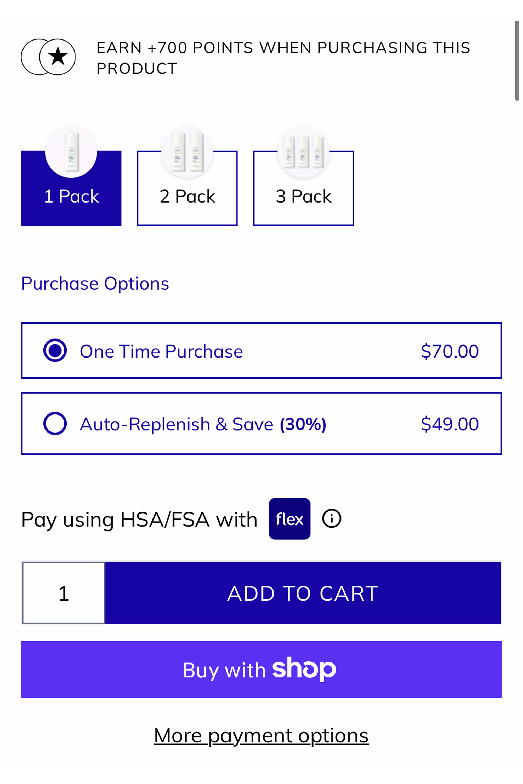 Payment step 1