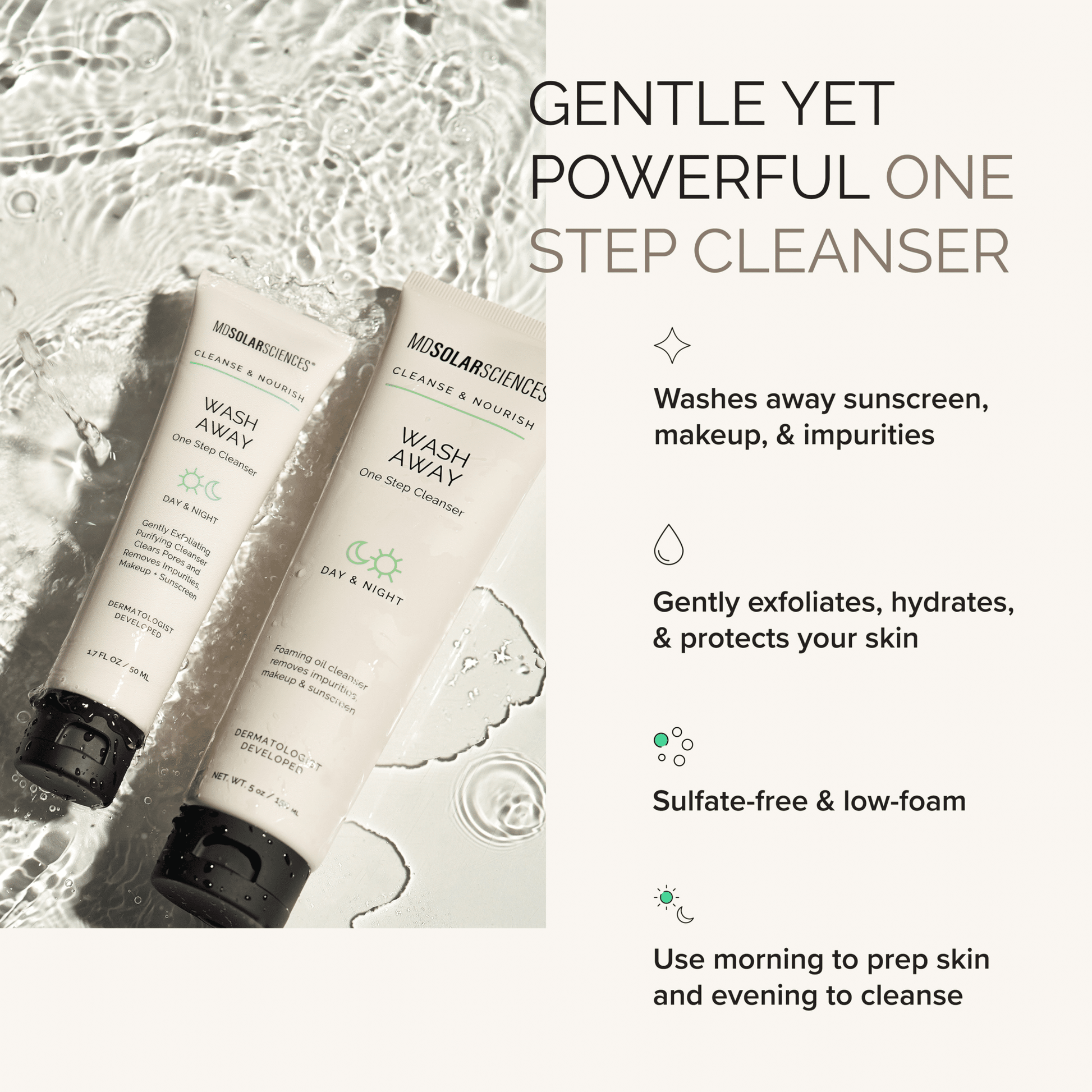 MDSolarSciences Wash Away One Step Cleanser - DermStreet