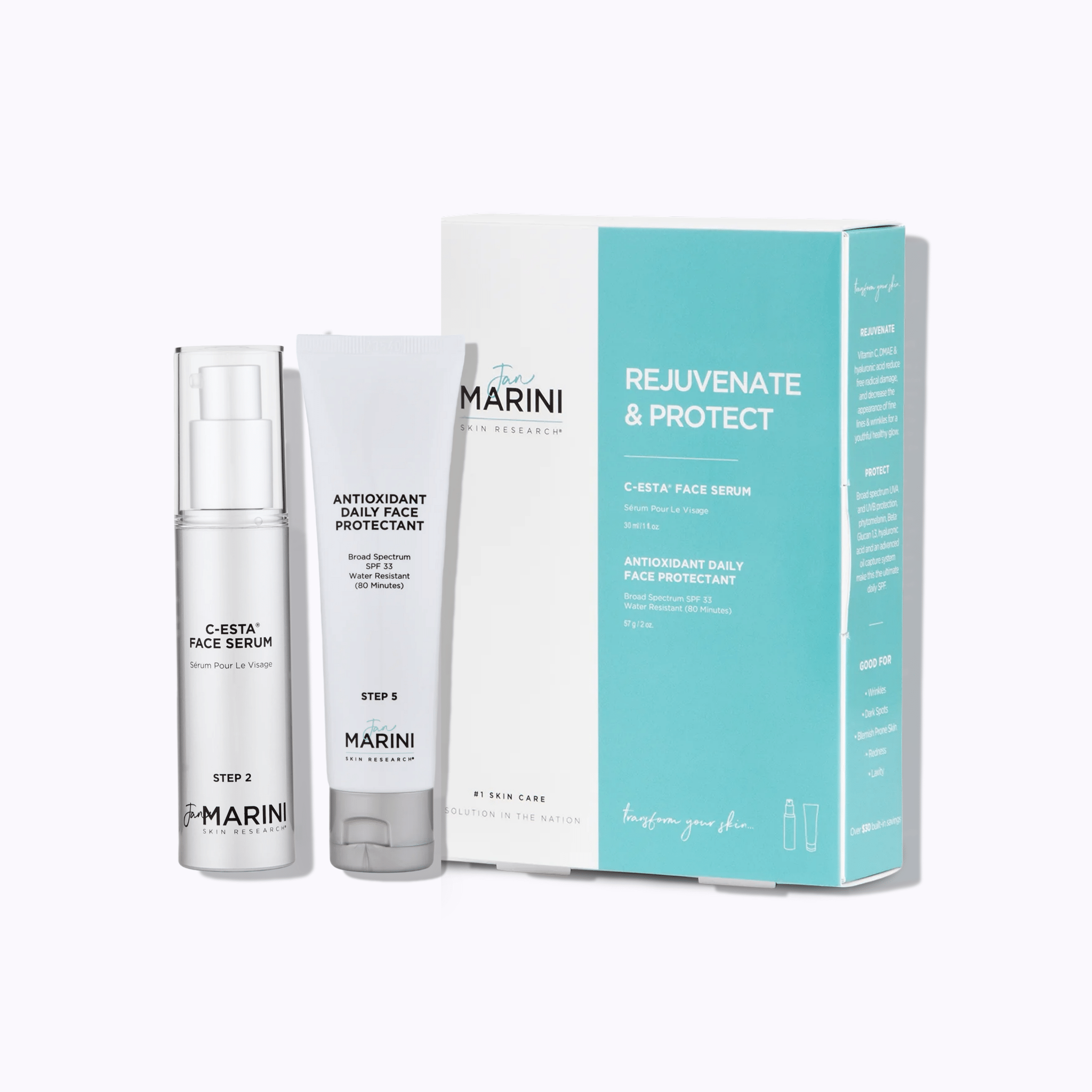 Jan Marini Rejuvenate & Protect Antioxidant Daily Face Protectant & C - Esta Serum - DermStreet